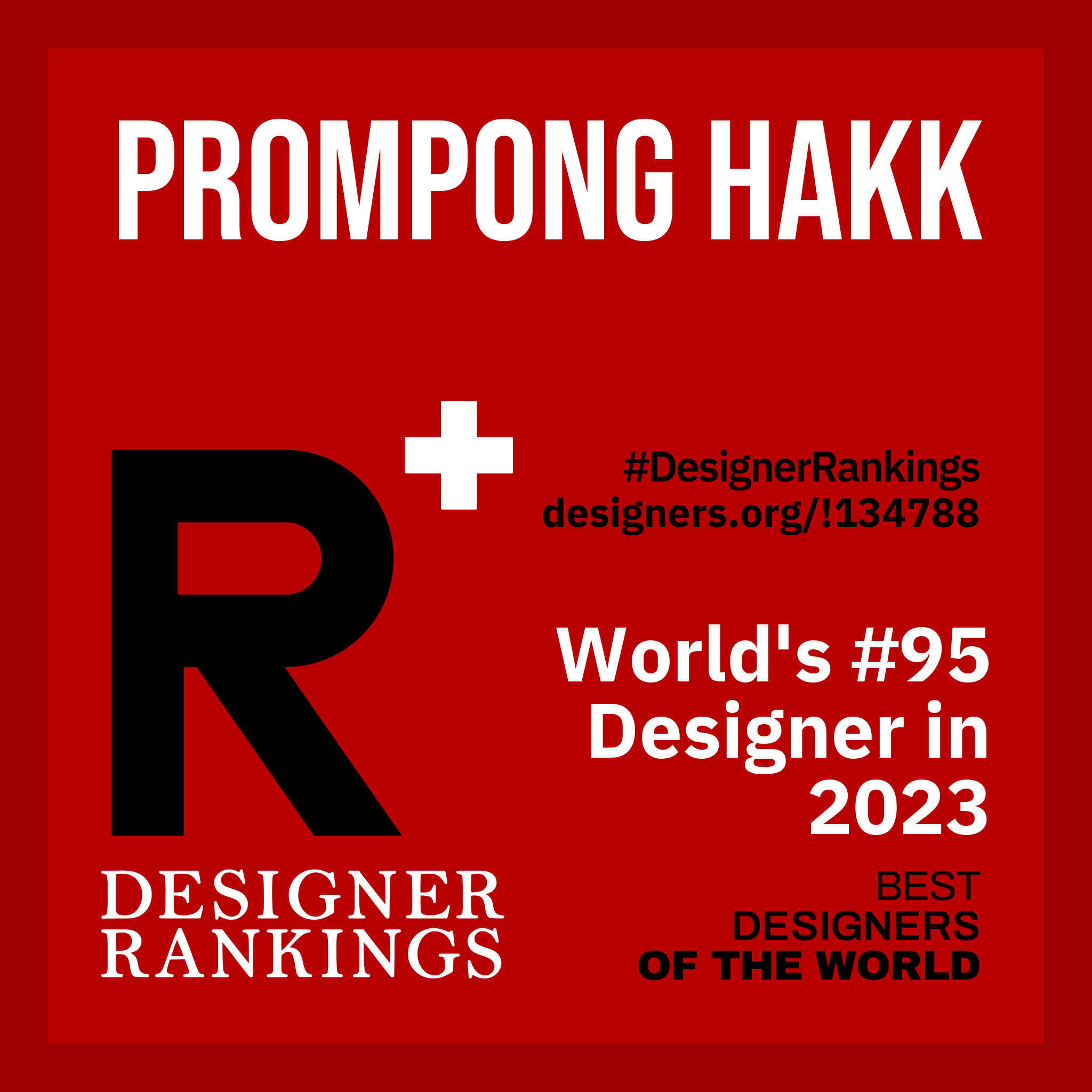 World Design Ranking Certificate for Prompong Hakk #95