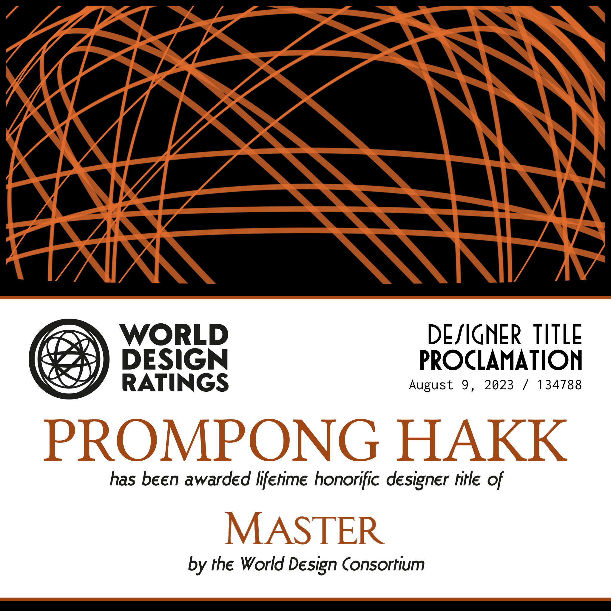 World Design Ratings Prompong Hakk, Master